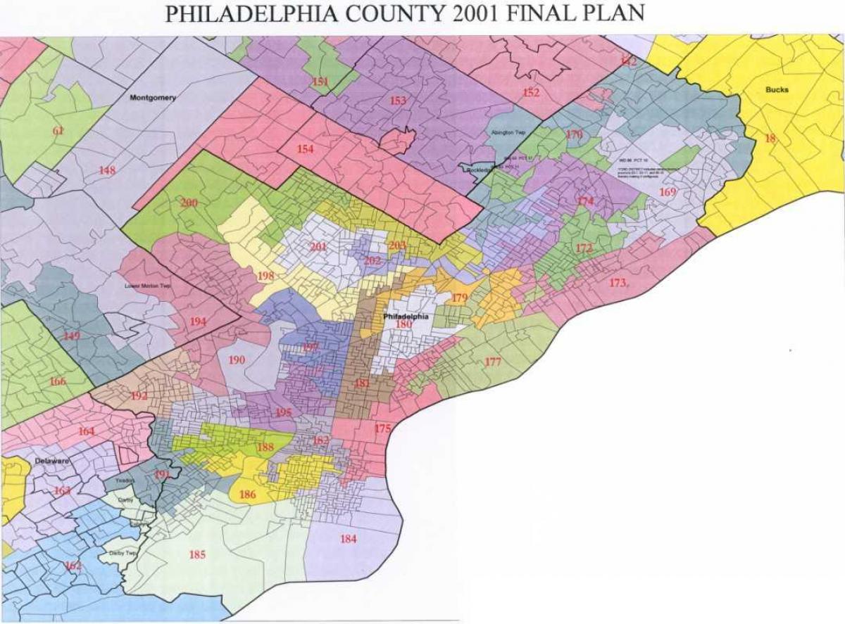 Philadelphia rådet distriktet kart