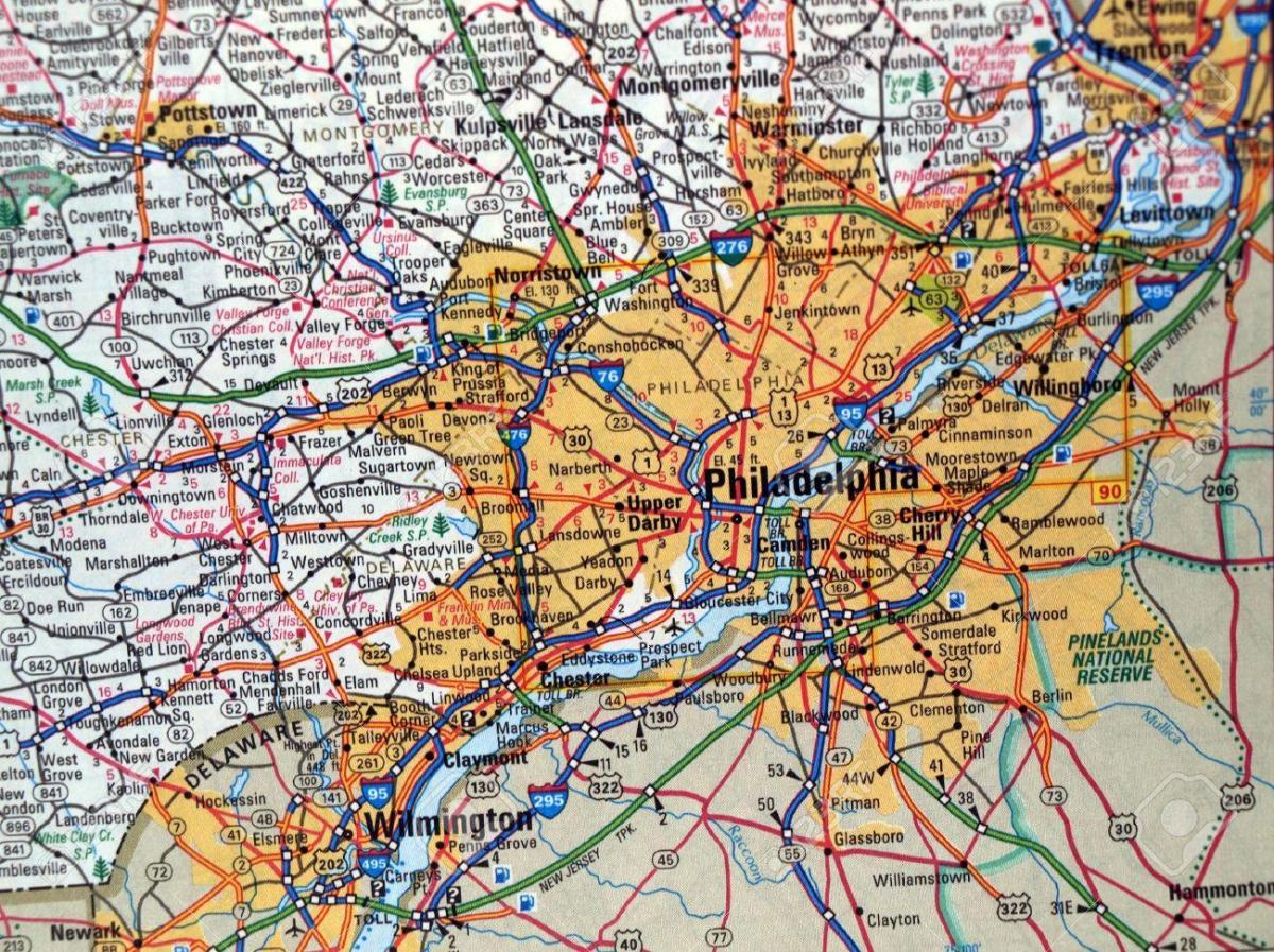 kart av Philadelphia, pa