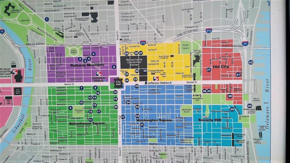 kart av center city, Philadelphia