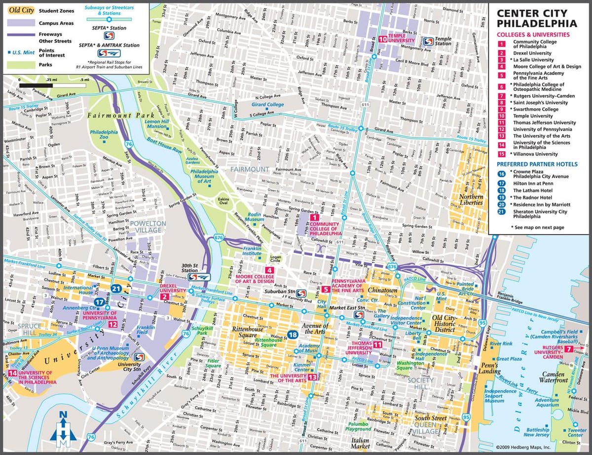 Philadelphia i kart
