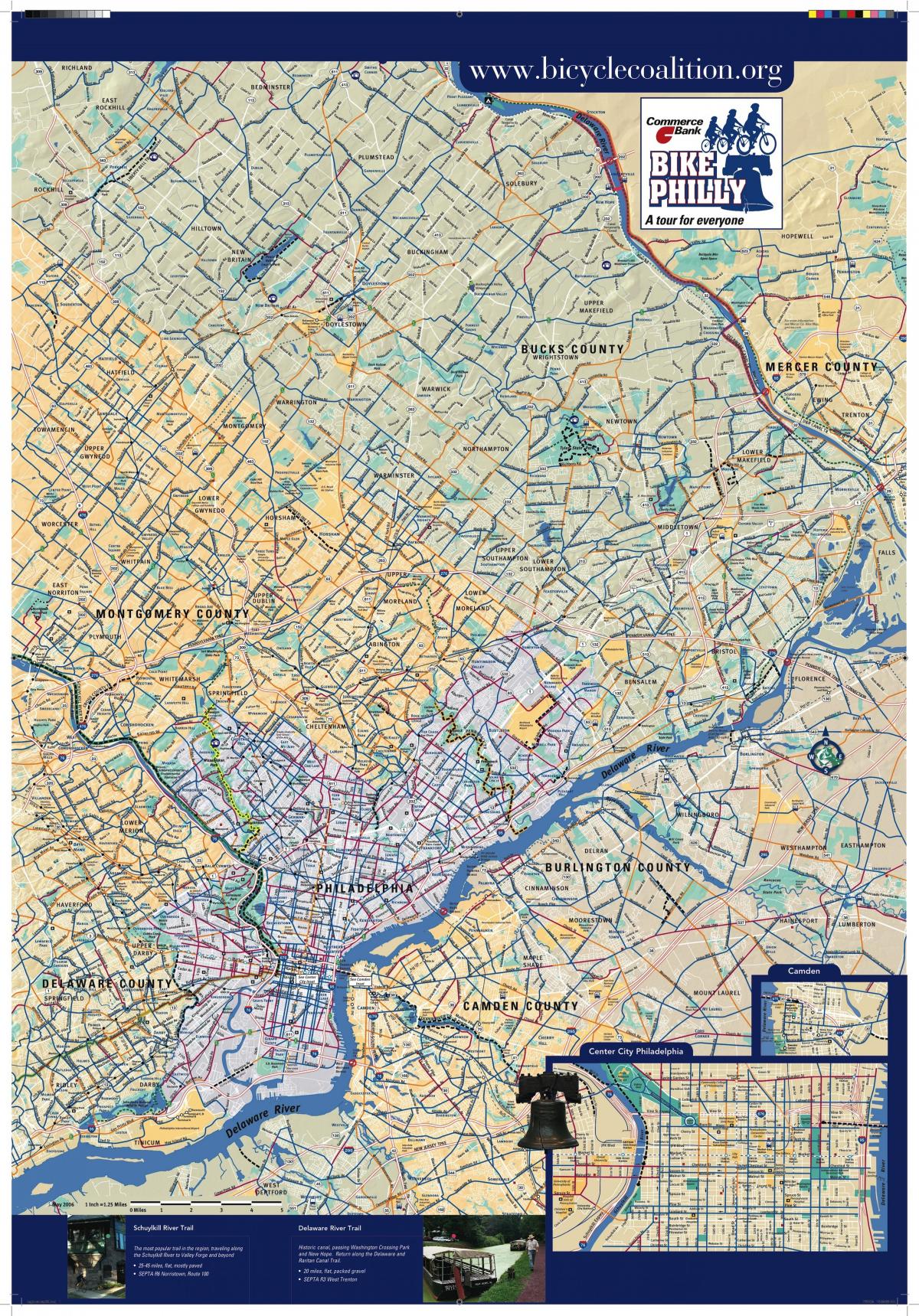 Philly sykkel kart