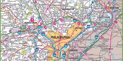 Philadelphia-området kart