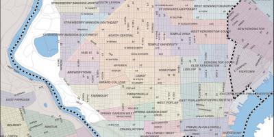Kart over Philadelphia badlands