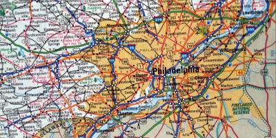 Kart av Philadelphia, pa